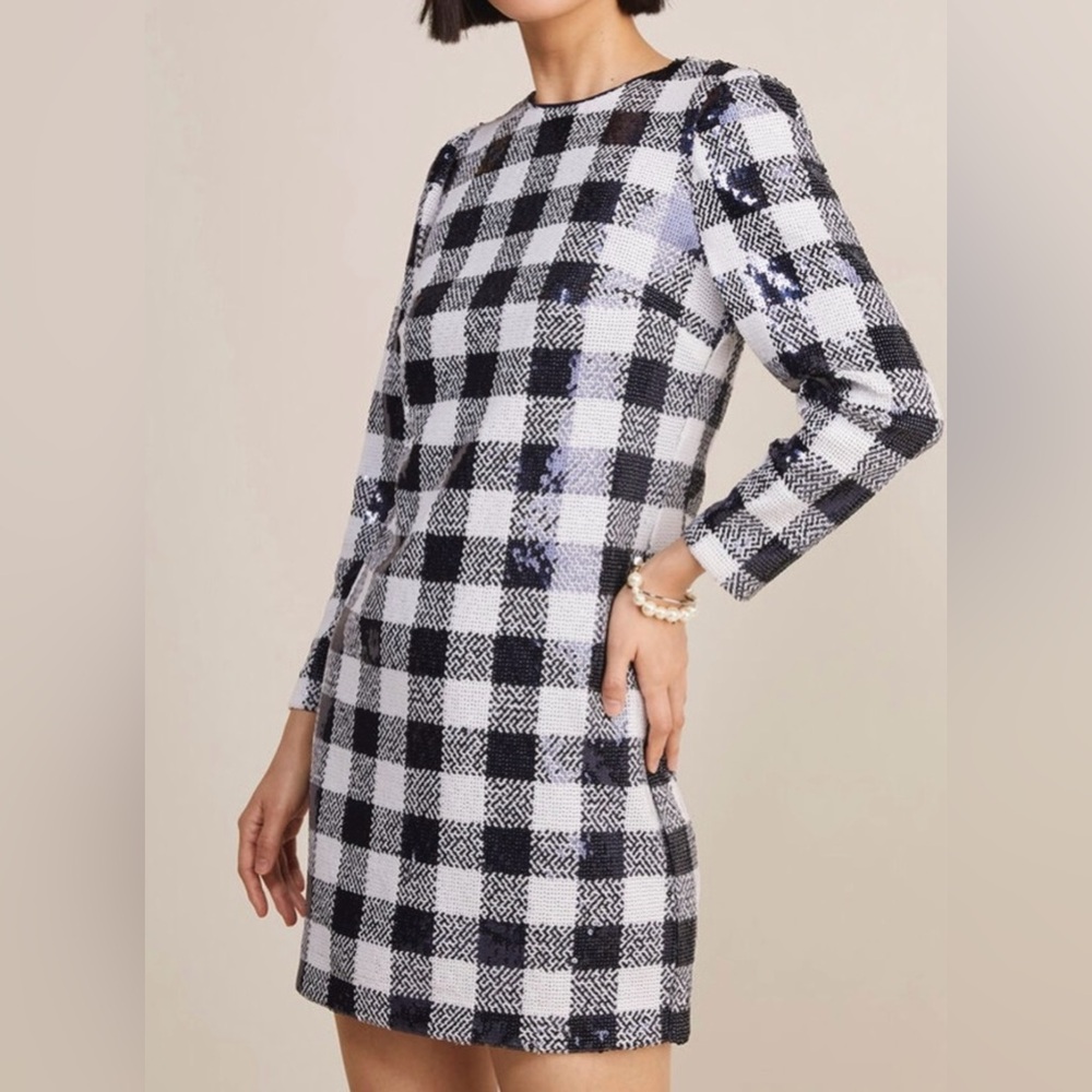 Vineyard Vines Sequin Buffalo Plaid Dress L. NWT